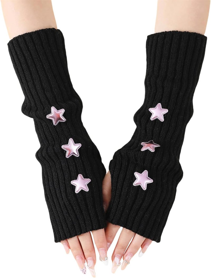 Insdark Goth Arm Warmers Y2k Women Rave Cute Fashion Punk Japanese Winter Grunge - Image 1